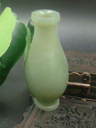 Antique Chinese Celadon Nephrite Hetian OLD - Jade vase Snuff bottle 2