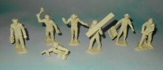 1950s Marx Construction Camp Play Set Cream Plastic 54mm Workers