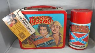 Vintage 1980 Dukes Of Hazzard Lunch Box With Tag General Lee Nos