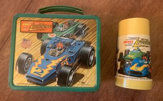 Vintage Aladdin Topper Toys Johnny Lightning Lunch Box W/ Thermos &