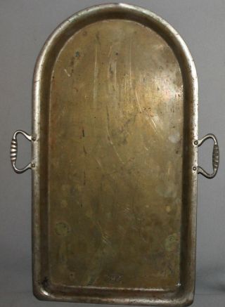 Antique 19c Russian Empire Tula Brass Tray For Samovar