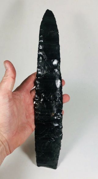 Enormous Native American Obsidian Arrowhead Projectile Point Blade From Oregon
