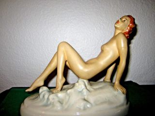 Antique Royal Dux Porcelain Figurine  Lady Nude