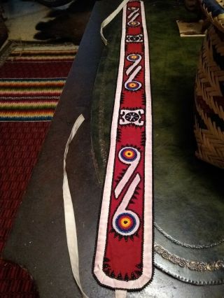 Vintage Very Large Native American Indian Choctaw Sash Hand Sewn.  Great