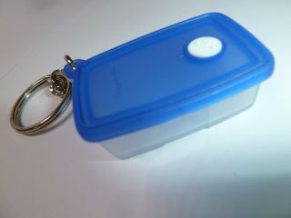 Tupperware Food Saver Container Keychain Key Ring Fob Mini Miniature Blue