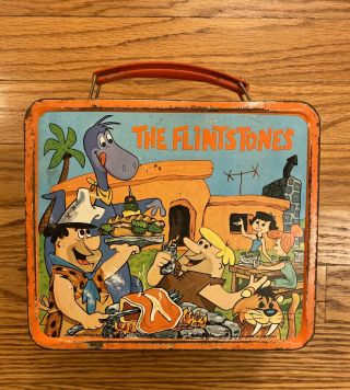 Vintage 1962 The Flintstones Dino Barney & Fred Tv Show Lunchbox