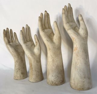 Set Of 4 Vintage Female Composite Mannequin Hands Store Displays