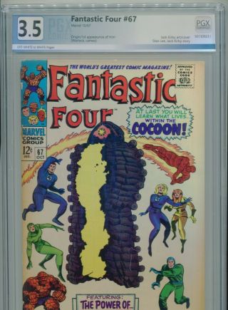1967 Marvel Fantastic Four 67 1st Appearance Warlock Him Pgx 3.  5 Ow - W Cgc It