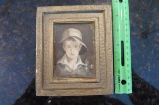 The Torn Hat Thomas Sully Miniature Masters Inc Ceramic Framed Wall Art 5.  5 "