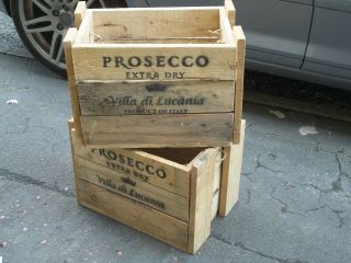 2 Vintage Proseco Wood Box 