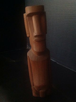 Fine Vintage Easter Island Carved Wood Moai Figure Mid Century Rapa Nui 11 " Tall