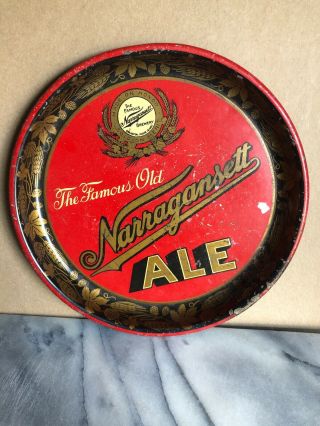 Vintage The Famous Old Narragansett Ale Beer Serving Tray 13 Inch Pie Tray 2