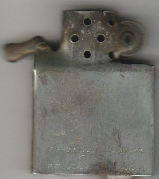 VINTAGE WWII Black Crackle steel case 3 barrel 7 hole ZIPPO cigarette lighter 2