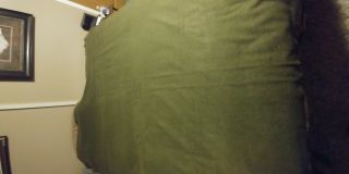 Vintage Us Army Wool Blanket Olive Green 66 " X 84 "