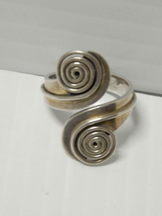 Vintage Taxco Swirl Design Modernist Sterling Silver Mexican Ring Mexico