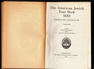 The American Jewish Year Book 5683 Volume 24 September 23 1922 - 1923