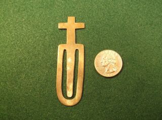 1 Of 2,  Vtg Antique Sterling Silver Bookmark,  Mexican / Taxco,  With Cross