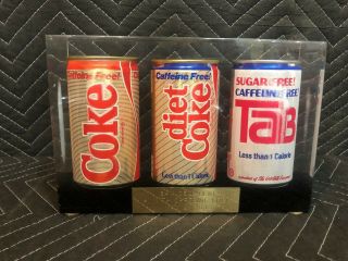Executive 1983 Vintage Coca Cola Caffeine Diet Coke Tab Can Lucite Encased