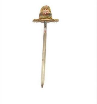 Vintage Spanish Toledo Medieval Style Decorative Souvenir Saber Sword Small 6.  2 "