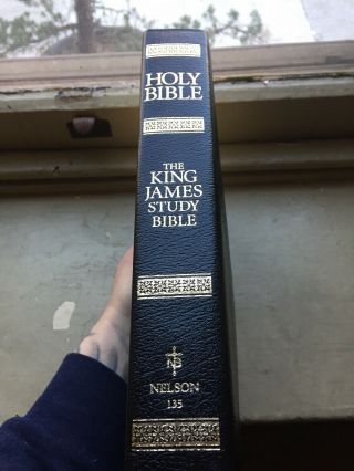 THE KING JAMES STUDY BIBLE Nelson 135 Indexed Red Letter 1988 BONDED LEATHER 3