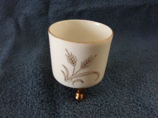 Vintage Lefton ' s Exclusive Japan Footed Toothpick Holder 4849 Gold Wheat & Trim 3