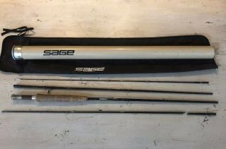 Sage Graphite Iii 590 - 4rpl,  Fly Fishing Rod W/ Metal Tube&cloth Bag 4 Piece Rod
