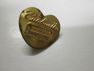 4 Vintage Carhartt’s Heart Shaped Button ' s with Trolley Car.  Pat.  2 - 26 - 1918 2