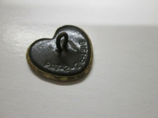 4 Vintage Carhartt’s Heart Shaped Button ' s with Trolley Car.  Pat.  2 - 26 - 1918 3