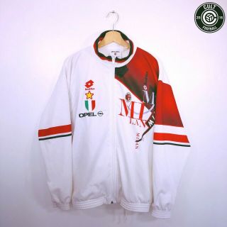 Ac Milan Vintage Lotto Football Full Tracksuit Jacket Top 1993/94 (l) Maldini
