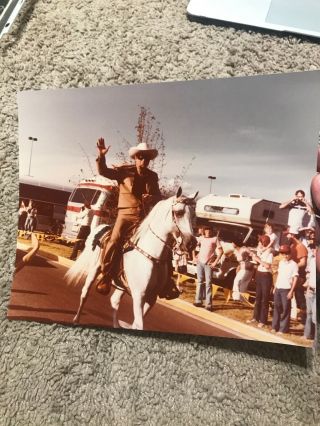 Lone Ranger Clayton Moore Rare Candid Photo With Horse Parade Western