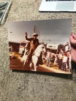 Lone Ranger Clayton Moore Rare Candid Photo With Horse Parade Western 3