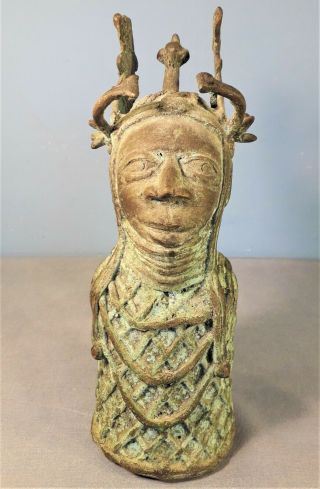Vintage Benin Bronze Head/bust African Tribal Art 23cm,  1.  34kg,