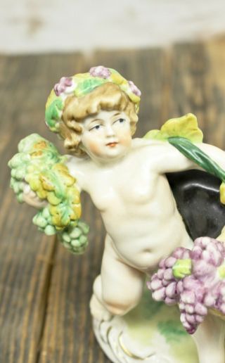 Scheibe Alsbach Porcelain Figure Of Putti Cherub And Goat With Grape Harvest 2