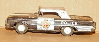 Vintage Kyoei Made In Japan 1961 Ford Highway Patrol Police Friction Tin Toy Car