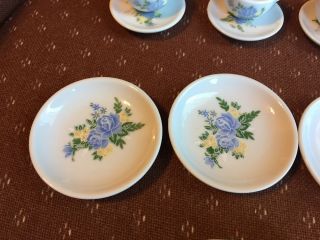 Vintage 20 Piece Mini Tea Set Agglo China Blue Floral Motif 3