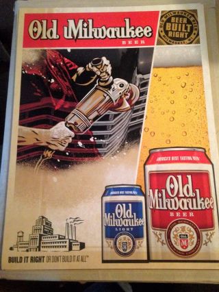 Old Milwaukee Beer Posters - " Beer Built Right " - Man Cave - Discount
