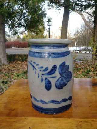Rare Antique Southwest Pennsylvania Stoneware Crock