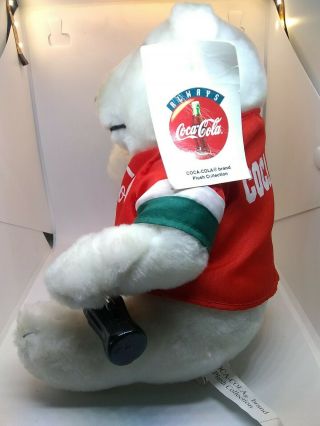 1999 Coca - Cola Polar Bear Plush Stuffed Animal Doll Coca - Cola Shirt & Battle. 2