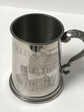 Hand Crafted Pewter Tankard.  Made In Englad.  The Huddersfeild Tankard