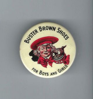 Vintage Buster Brown Shoes Advertising Pocket Mirror