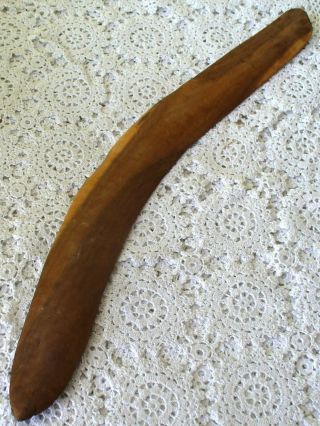 Large Vintage Aboriginal Carved Mulga Wood Boomerang 46 Cms Long