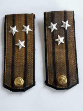 Set Of Bulgaria Bulgarian Military Navy Officer Shoulder Strap - Colonel Rank