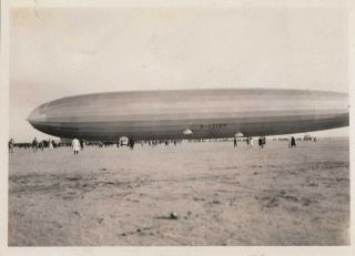 Egypt Old Vintage Photo.  Zeppelin Balloon On The Land Of Egypt