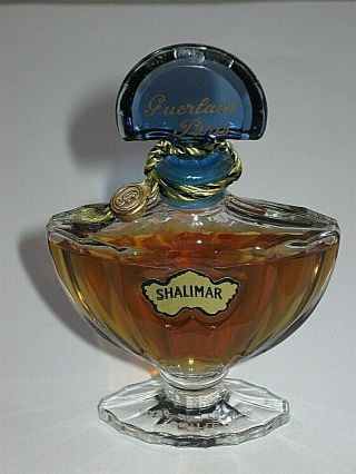 Vintage Guerlain Shalimar Perfume Bottle 1/2 Oz 2/3,  Full - Circa 1970s