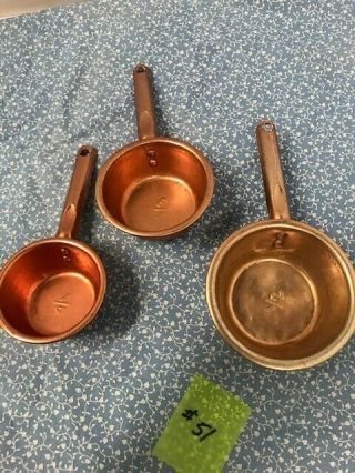 Vintage Copper Measuring Cup Set