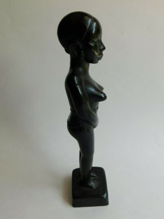 African Ebony Female Fertility Tribal Figurine Statue Hand Crafted Tanganyika 3