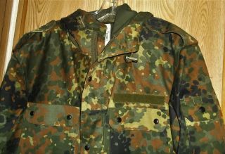 2001 German Army Flecktarn Camo Camouflage Field Jacket Parka Sz L