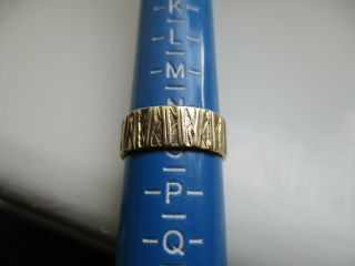 Vintage 9ct Gold Bark Effect Wedding Band Ring (n1/2 / O)