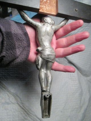 Vintage Silverplated Metal Figure Statue Corpus Christi 9 " Tall For Crucifix Old