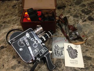 Vintage 1957 Bolex Paillard H16 Reflex Movie Film Camera Lenses,  Rare Unimotor